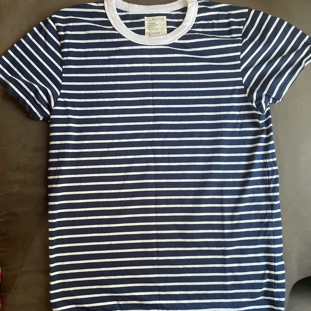 Blue and white striped shirt